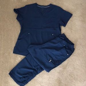 Navy Scrub Top and Pants